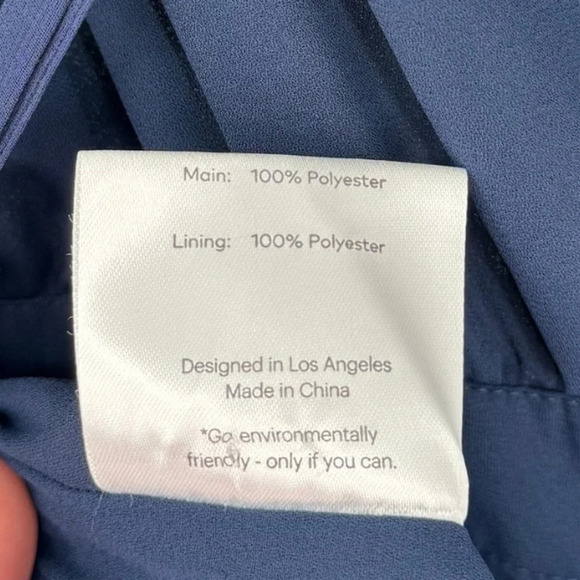 Fame & Partners NWT XS Jumpsuit Navy Tiered Ruffle Wide Leg V-Neck Open Back - Picture 10 of 11